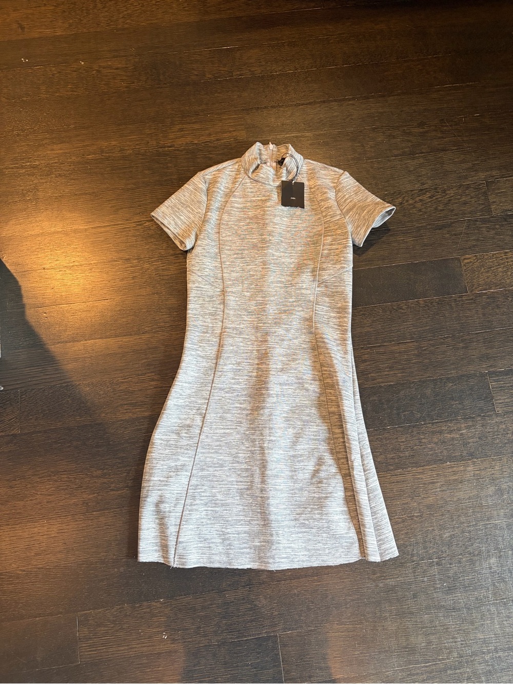Zara Light Heather Gray A-Line Short Sleeve Dress